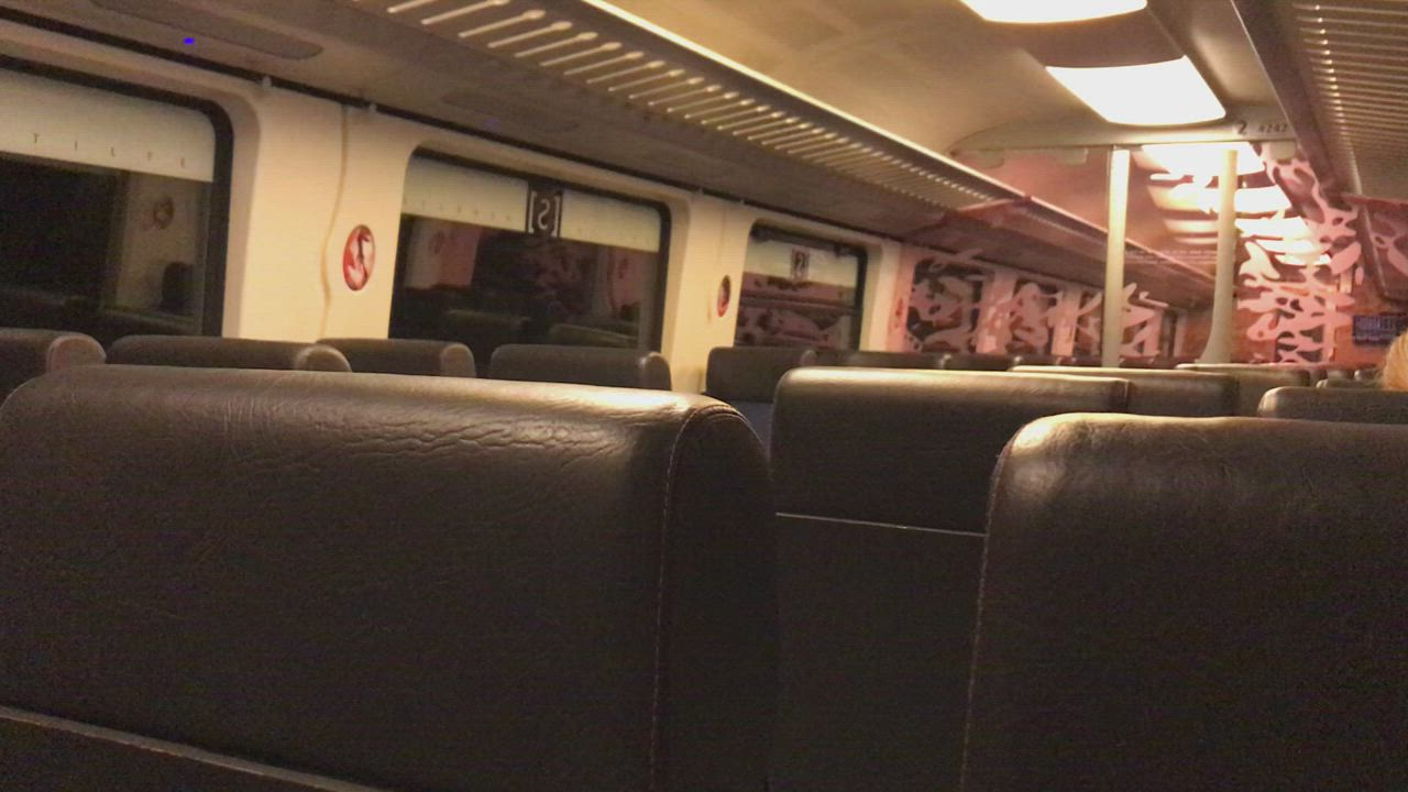 Watching porn in a train! Had no underwear on me and had my pants unbuttoned. When