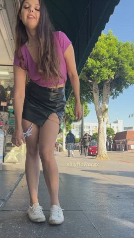 There is something super hot about taking off panties in public!