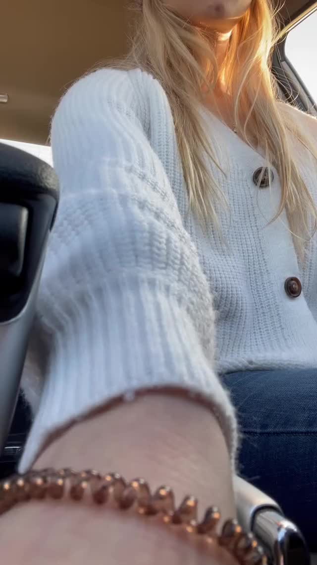 Just showing my teen tits off while at a red light! ?? [gif]