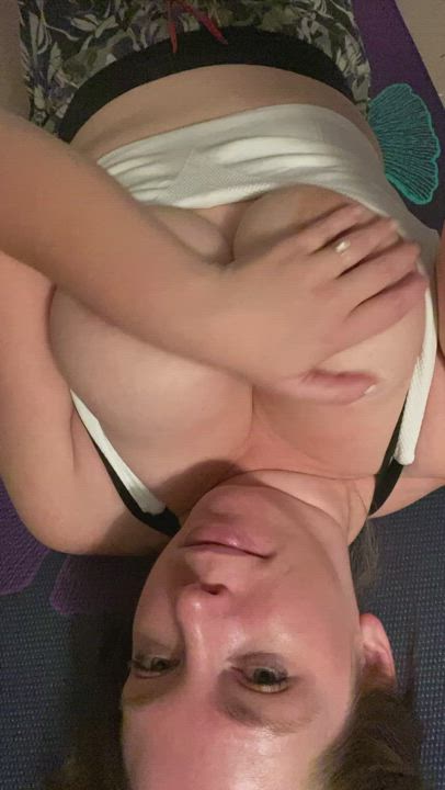 I love playing with my boobs after yoga! Don’t you? 😉