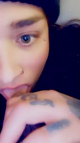 I love playing with my clit ? does watching me tongue it turn you on?? Be honest!