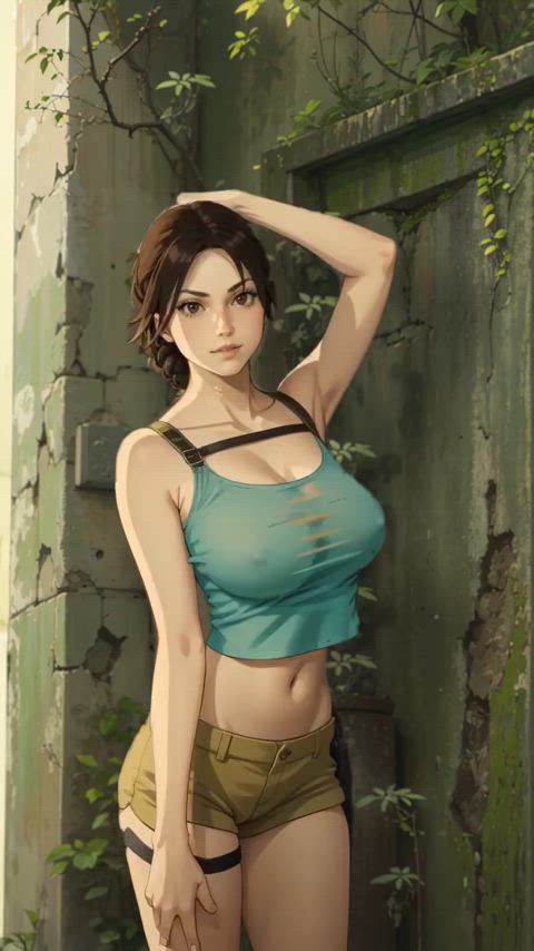 animation anime dance dancing gamer girl hentai lara croft animated-sex ecchi-anime