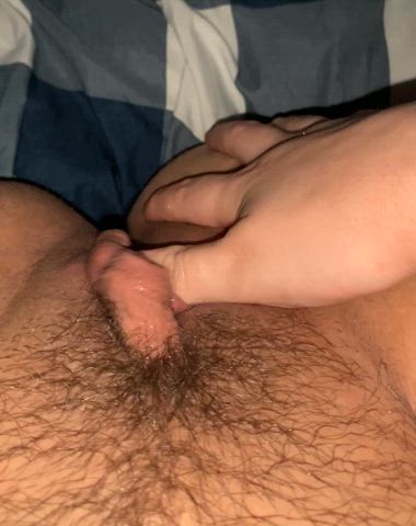 Stroking my tdick with my thumb 