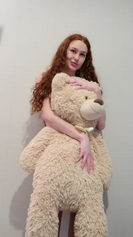 My whole body fits behind my teddy bear!