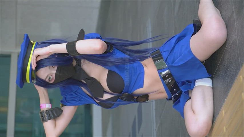 asian babe cosplay cute japanese korean model police clip