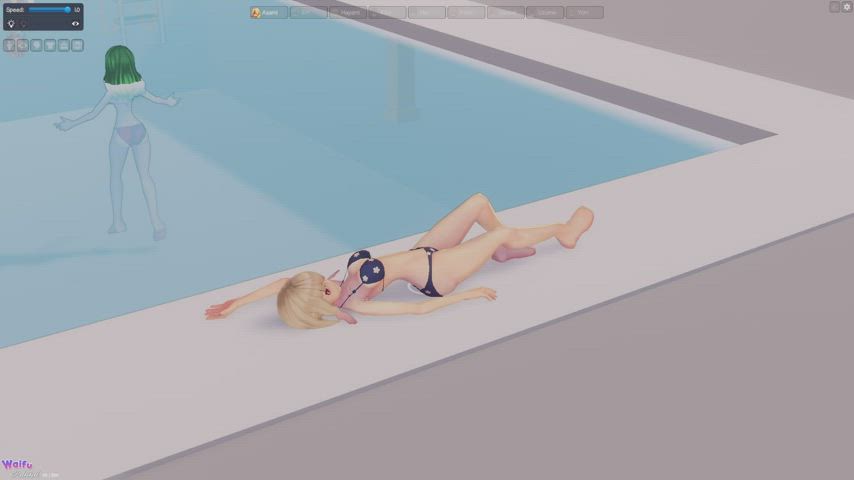 3D Groping Swimsuit clip