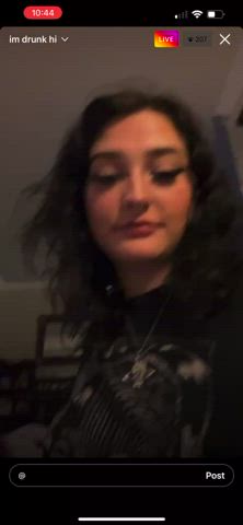 brunette flashing tits clip