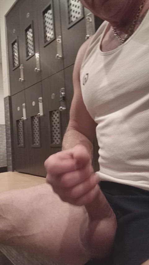 locker room male masturbation public uncut-cock clip