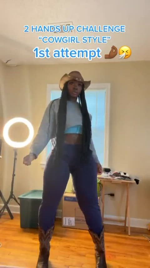 amateur ass big ass boots dancing ebony homemade solo thick tiktok clip