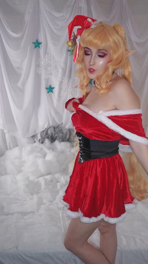 christmas egirl elf fansly onlyfans tease tiktok clip