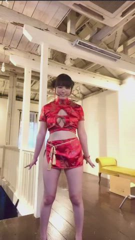 asian babe cute dancing japanese kimono model clip