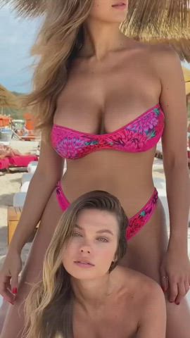 Two absolute babes on the beach.