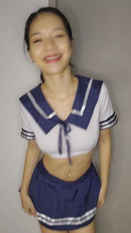 Naughty in schoolgirl outfit
