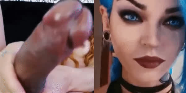 cock cosplay cum cumshot split screen porn trans clip