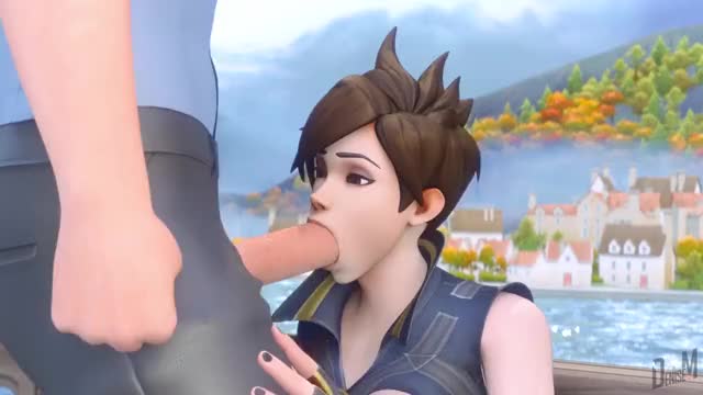 Tracer gets a Facial from Blowjob