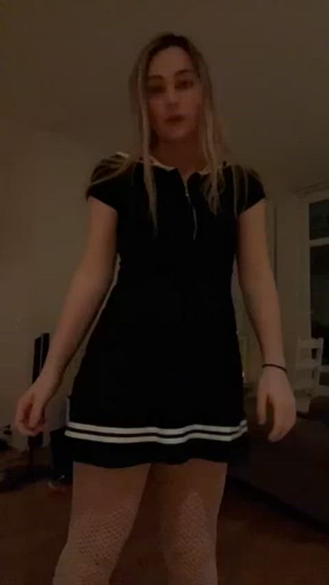 This Blonde Chastity Femboy Girl will make you drool! With her Norwegian Sissy Skirt