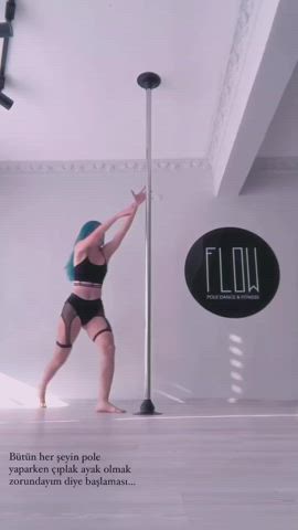 feet pole dance teen turkish clip