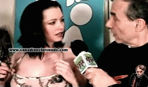 actress big tits boobs canadian celebrity exhibitionist flashing horror interview