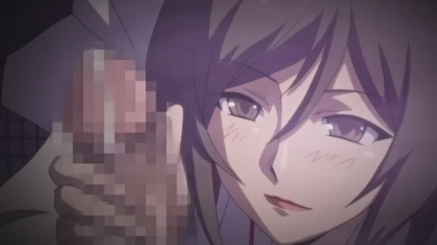 anime clothed cumshot facial handjob hentai milf clip