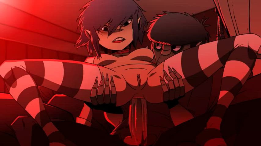 Noodle gets her ass loaded with cum (Gorillaz) [Zone]