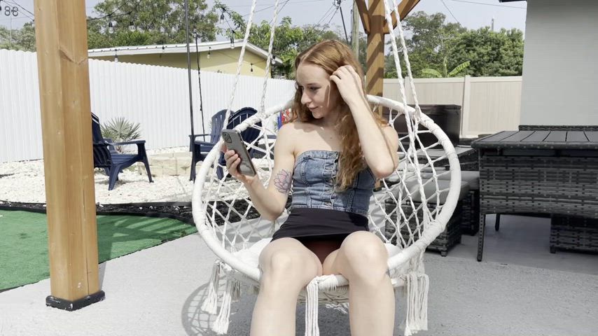 New! Patreon.com/upskirts - Red's Outdoor Swing Upskirts - Link in the comments