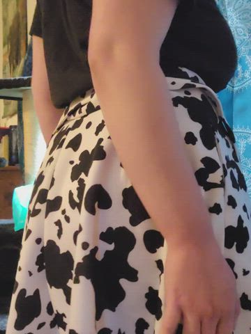 i love showing off what's underneath my cow skirt
