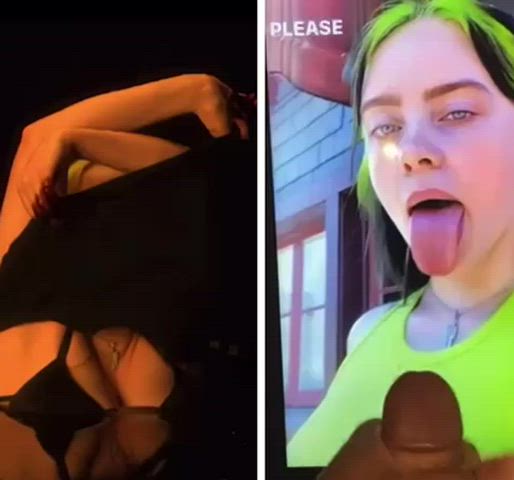 Cumming on Billie Eilish’s tongue 🥵
