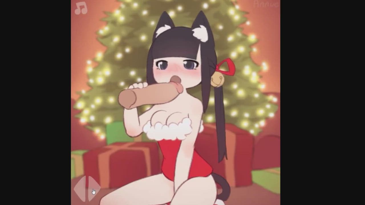 Anime Blowjob Christmas Hentai clip