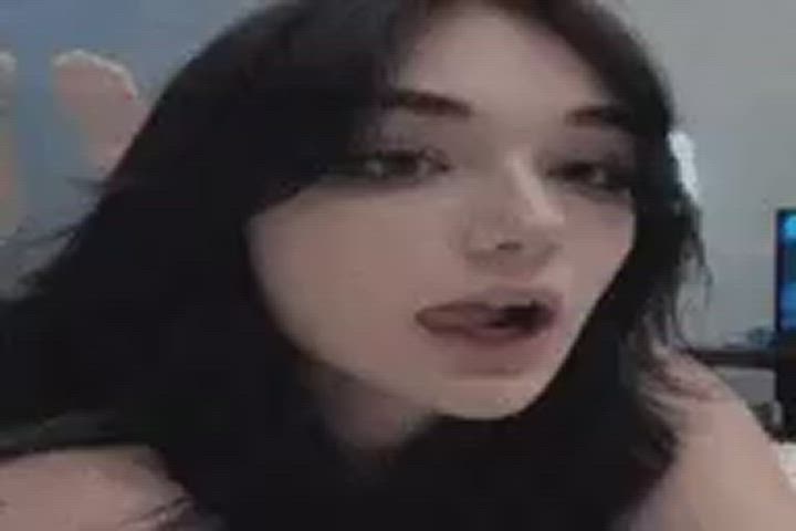 egirl licking tongue tongue fetish clip