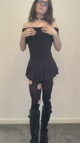 femboy skirt tights clip