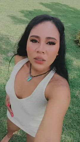 ass dress ebony outdoor selfie small tits teasing clip