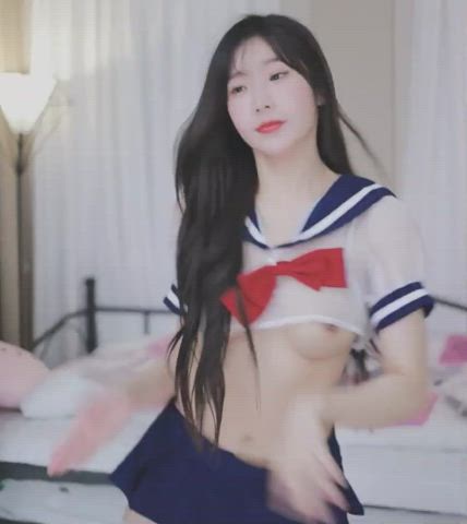 asian cute dancing korean nipples tease teasing tits clip