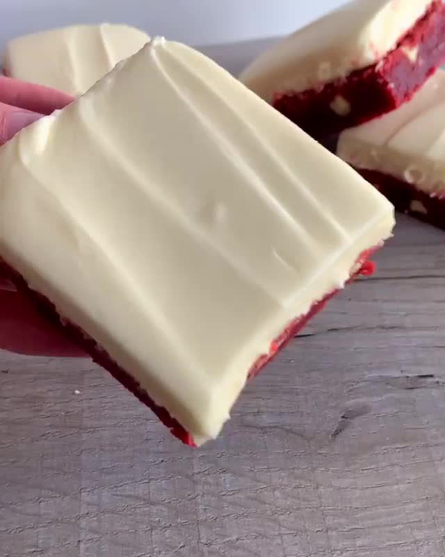 RED VELVET BROWNIES with cream cheese frosting
