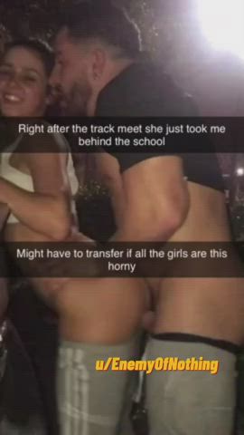 Hidden sex behind the school