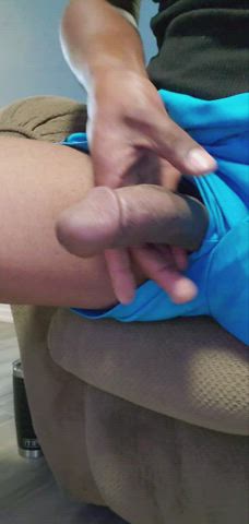 Can you bust this nut for me? Already dripping precum for you.