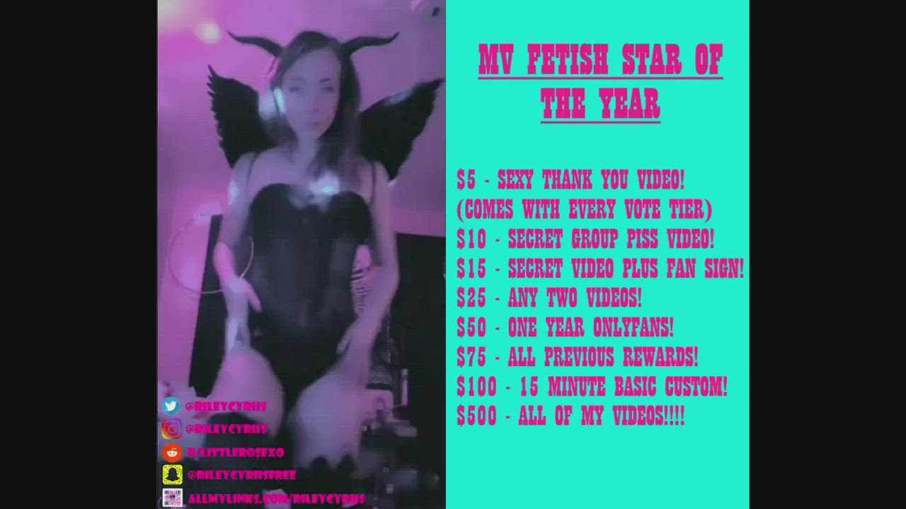 Help me win the MV Fetish Star OTY contest and I'll help you cum for the rest of
