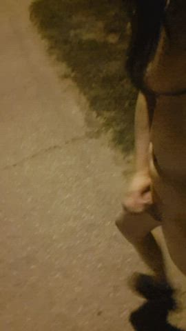midnight walks are alot more fun naked. but then it's hard to resist touching myself...