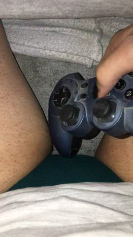 cute gamer girl masturbating panties pussy vibrator wet jilling clip