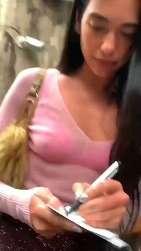 braless brunette sexy voice clip