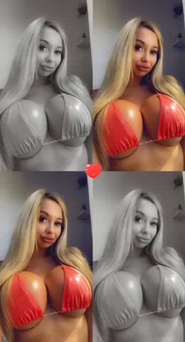 Big Tits Bikini Blonde Latex