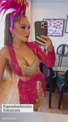 babe blonde brazilian celebrity cleavage costume clip