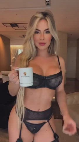 Amateur Big Tits Blonde Cute Lingerie OnlyFans Tease TikTok Porn GIF by maddisonwalton