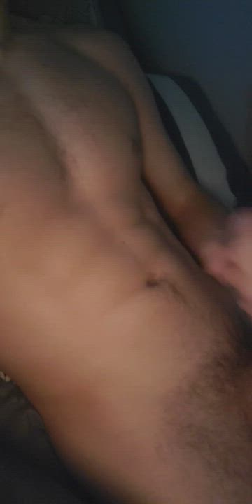 Laying in bed edging my big cock