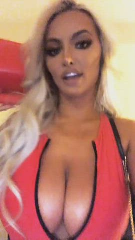 Big Tits Blonde Cleavage Huge Tits Swimming Pool Swimsuit clip