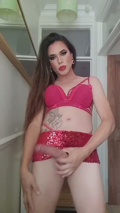 Bouncing Long Hair Mistress Monster Cock Skirt Teasing Trans clip