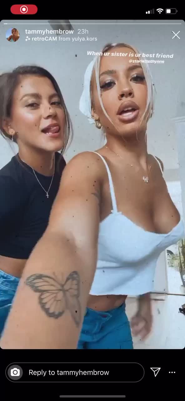 sexy ass Tammy Hembrow throwing it back on her friend