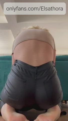 ass ass spread back arched big ass blonde feet feet fetish leather tease clip