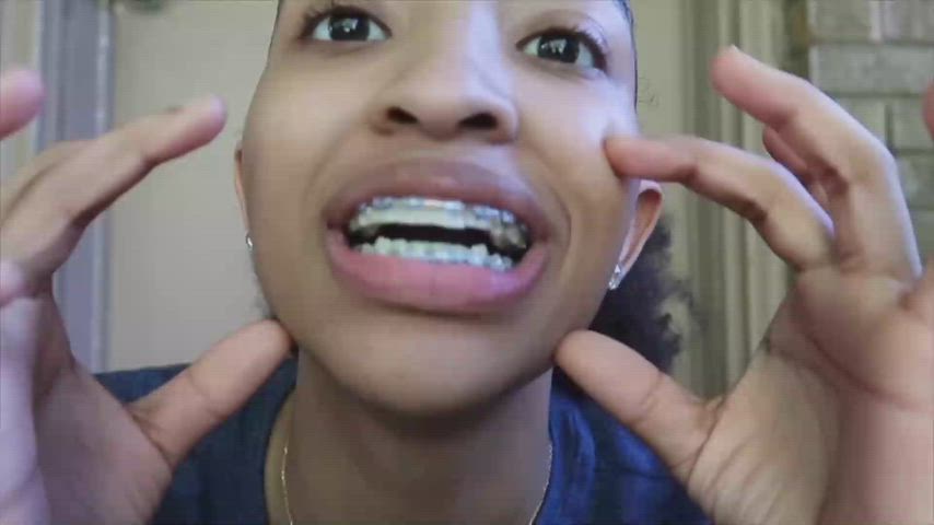 black braces ebony fetish giantess kinky pov sfw vore mouth-kink clip