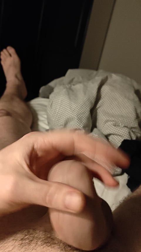 amateur bwc big dick homemade jerk off male masturbation moaning uncut veiny clip