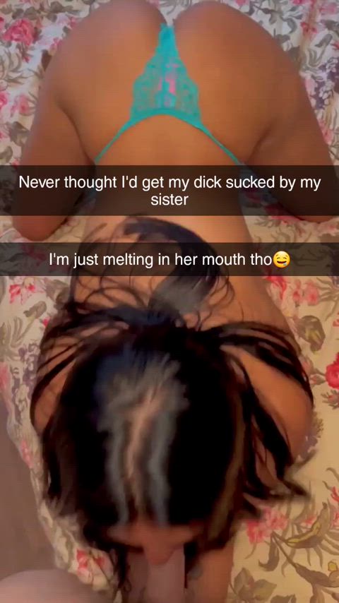 Surprise blowjob for lucky brother